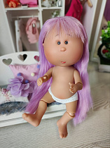 Шарнирная кукла Mia Nines d'Onil без одежды сиреневые прямые волосы, 30 см
