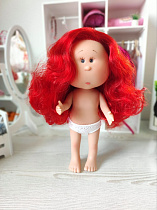 Кукла Mia Nines d'Onil вишневые волосы без одежды, 30 см