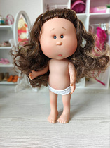 Кукла Miа с кудрявыми темными волосами Nines d'Onil без одежды, 30 см
